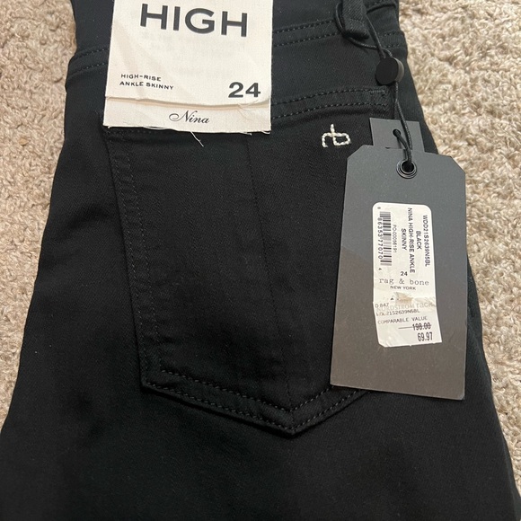 Rag & Bone Nina High Rise Ankle Skinny Black - Picture 2 of 7